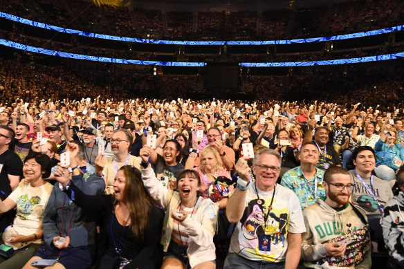 Preaching to the converted … Disney’s fans packed in the Honda Centre.