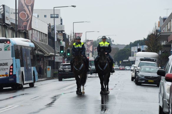 NSW Mounted Police patrolled the streets of Fairfield in Sydney’s south-west.