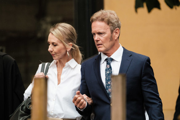 Craig McLachlan arrives at the Supreme Court this week with his wife Vanessa Scammell.