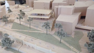 An architectural model created for the proposed Apple shop.