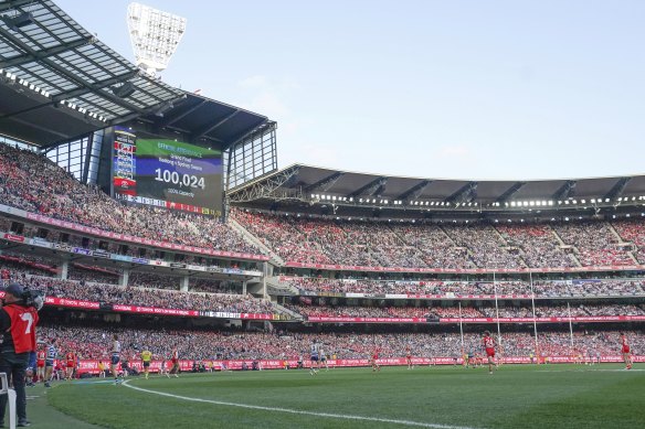 The AFL grand final crowd in 2022.