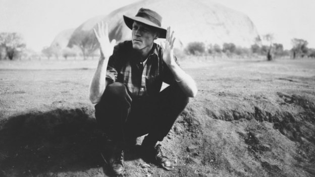 Peter Garrett at Uluru, July 1986.