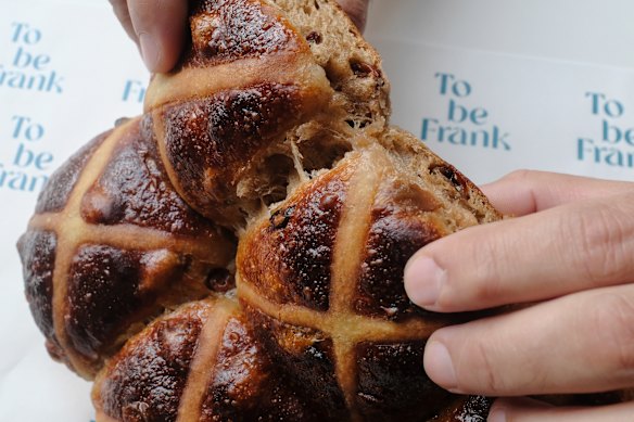 To Be Frank’s hot cross bun is so fluffy, you might forget to chew.