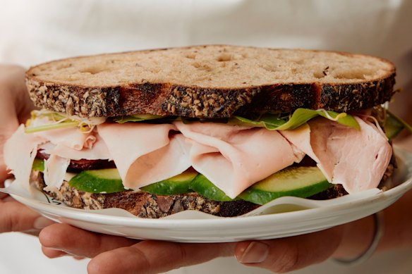 Morning Market’s ham and salad sandwich.
