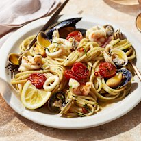 You can use marinara mix, adding extra prawns or shellfish to make it feel more luxe.