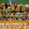 Sweden in the bronze medal presentation in Brisbane.
