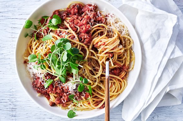 Vegetarian cauliflower ragu pasta.