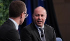 Josh Frydenberg speaks with Anthony Macdonald at the AFR Business Summit. 