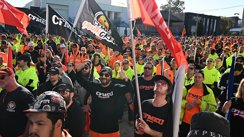 Protests roll into second day after CFMEU High Court ruling