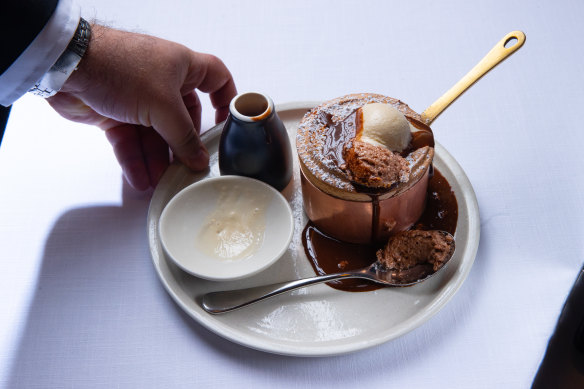 Grossi Florentino’s chocolate souffle.