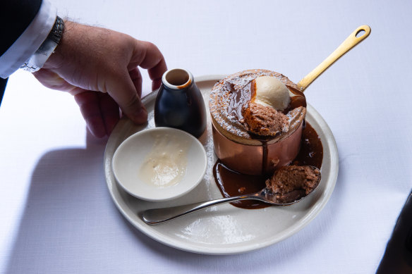 Grossi Florentino’s chocolate souffle.