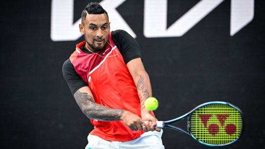 Nick Kyrgios at the Australian Open 2022.