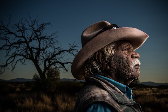 Amata traditional owner Stanley Douglas at Cave Hill, Amata, South Australia.