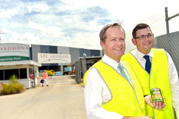 February 2014: Visiting the SPC Ardmona factroy in Shepparton with then federal Labor leader Bill Shorten.