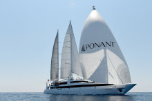 The refurbished Le Ponant yacht accommodates 32 passengers in 16 cabins.
