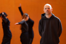 Choreographer Antony Hamilton with the Chunky Move dancers.