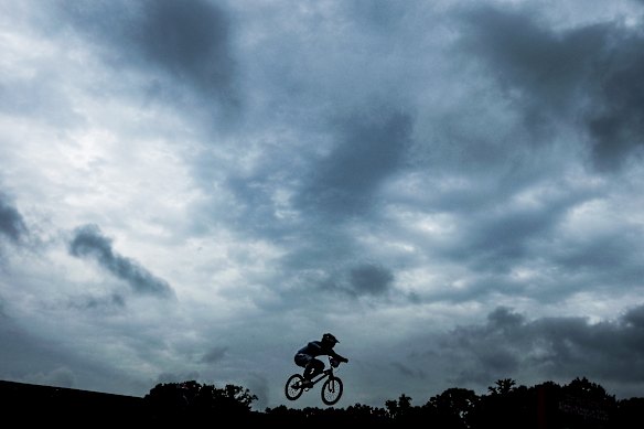 Patrick Bren Coo of the Philippines competes during the Cycling BMX Racing Men’s Motos Heat 3 on day nine of the 20th Asian Games Aichi-Nagoya at Nagoya Velodrome BMX Race Track on September 28, 2026 in Nagoya, Aichi, Japan.