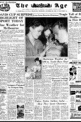 The Wald family on the front page of The Age, December 26, 1962. 