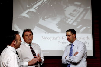 Robert Loewenthal (right) in 2010, when he was with Macquarie Radio, the owner of stations including 2GB and 3AW.