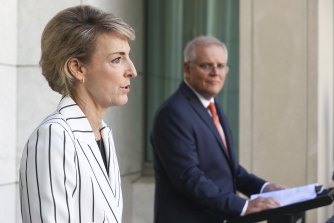 Attorney-General Michaelia Cash and Prime Minister Scott Morrison in April this year.