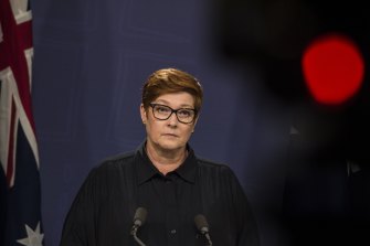 Marise Payne, Foreign Affairs Minister, speaks about Australia’s personal sanctions against Russian leader Vladimir Putin.