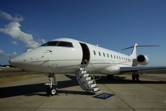A Bombardier executive jet like the one owned by Crown casino.