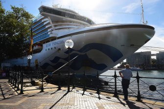 The Ruby Princess, which disembarked 2700 passengers at Sydney’s Circular Quay on March 19. More than 400 passengers have been diagnosed with the coronavirus. 
