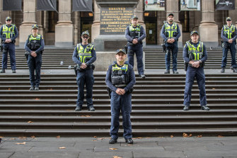 Protective services officers in Melbourne CBD. 