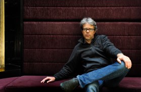 A weary Jonathan Franzen has his picture taken before the opening of the Melbourne Writers Festival in 2011.