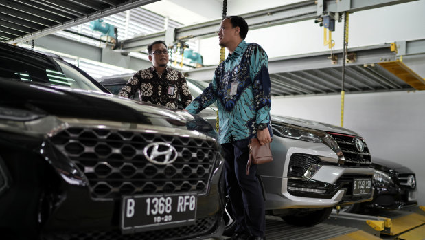 Vehicles confiscated in the case of former Indonesian minister Edhy Prabowo, who was jailed for corruption.