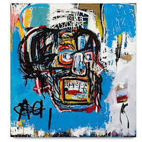 Jean-Michel Basquiat, Untitled 1982; oilstick, acrylic, and spray paint on canvas.