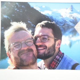 Joe Comer with his partner Noah from Liechtenstein. The couple lived together in Switzerland before the pandemic.