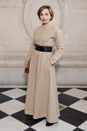 Kristin Scott Thomas attends the Dior Haute Couture Spring/Summer 2020 show as part of Paris Fashion Week 2020.