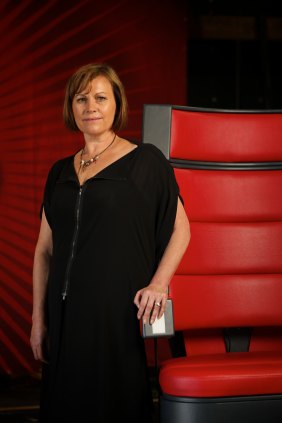 Julie Ward, then director of entertainment at Shine Australia, on the set of The Voice in 2013.