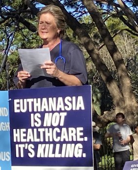 Palliative care nurse Kerri-Anne Dooley, a member of the Nurses Professional Association, said the bill should be replaced by better funded advanced care at the end of life.