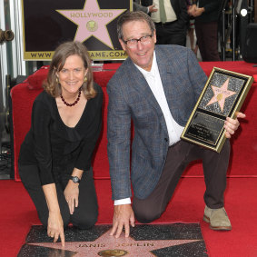 Laura and Michael Joplin attend the posthumous dedication of Janis Joplin’s star on The Hollywood Walk Of Fame in 2013.