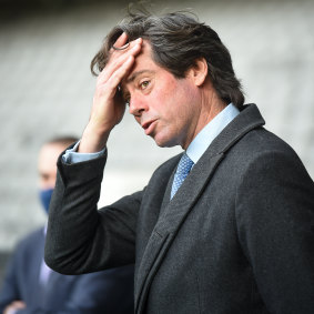 AFL chief Gillon McLachlan (pictured), along with Victorian Sports Minister Martin Pakula, announced that this year’s grand final would be held in Perth.