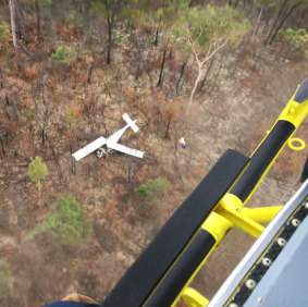 A rescue helicopter was called to the remote bushland on Tuesday morning.