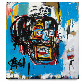 Jean-Michel Basquiat, Untitled 1982; oilstick, acrylic, and spray paint on canvas.