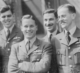 Wing Commander Guy Penrose Gibson V.C with members of his dam-busting squadron on June 23, 1943.