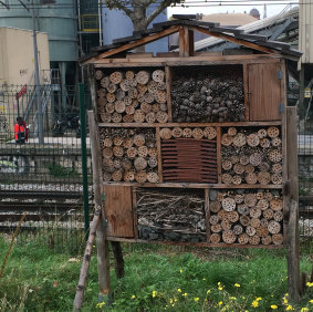 ''Insect hotels'' are common on public land throughout France. Here, one stands near a railway line, a few metres from the Seine River in Paris.