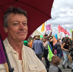 Robert Cooper at the protest.