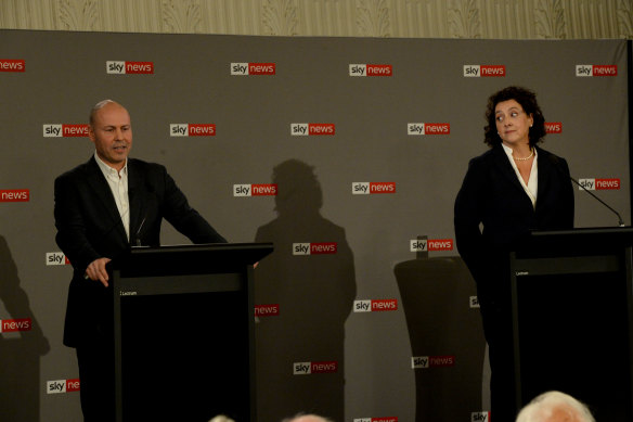 The pair at Thursday’s debate in Hawthorn