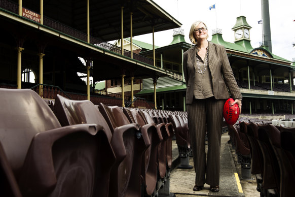 Sam Mostyn at the SCG during her time as AFL commissioner in 2013.