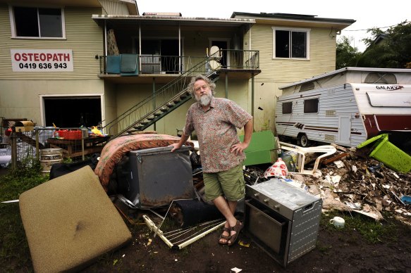 Laurie Axtens, a local osteopath, is one of many who lost their home in the floods.