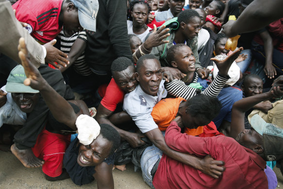 Several people were injured during a  stampede for food in Nairobi.