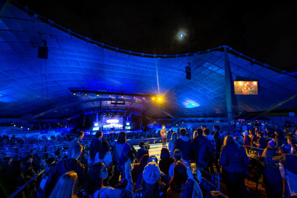 A keen audience watched some of Australia’s nest acts at chilly Sidney Myer Music Bowl in Melbourne.