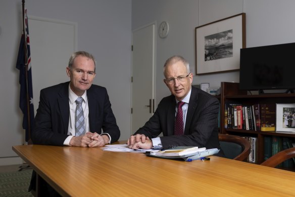 Coalition frontbenchers David Coleman (left) and Paul Fletcher say AI is more profound than previous technological advancements.
