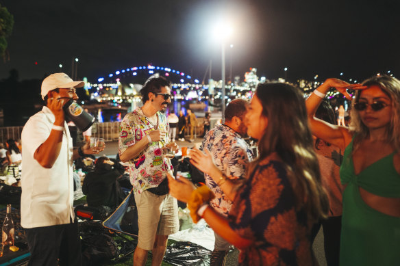 People party at Mrs Macquarie’s Chair between the fireworks.