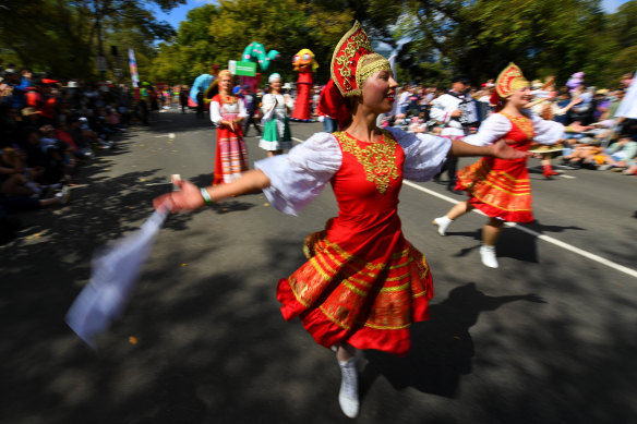 Dancers in this year's Moomba parade.